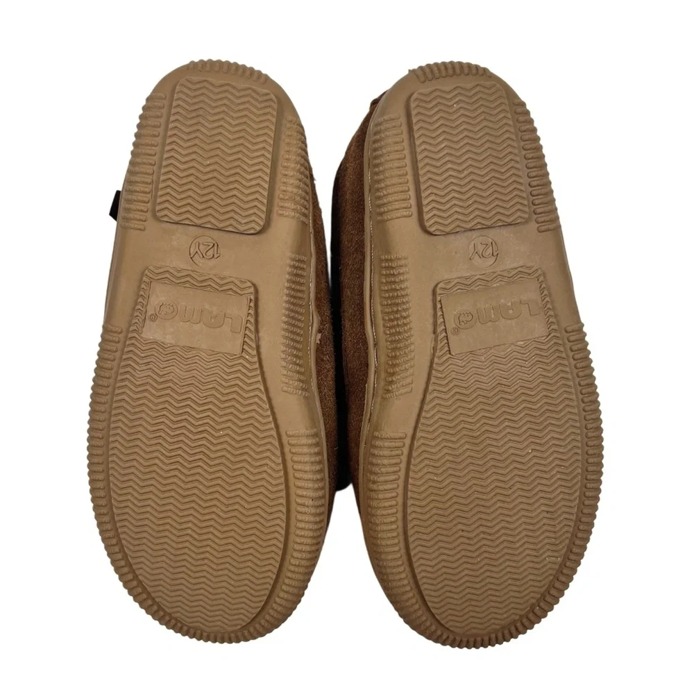 Lamo Youth Brown Suede Shearling Slippers Sz 12